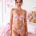 WYS24159 Pink Heart Lace Lingerie Set