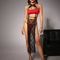 WYS24167 Red & Black Lace Cut ligerie